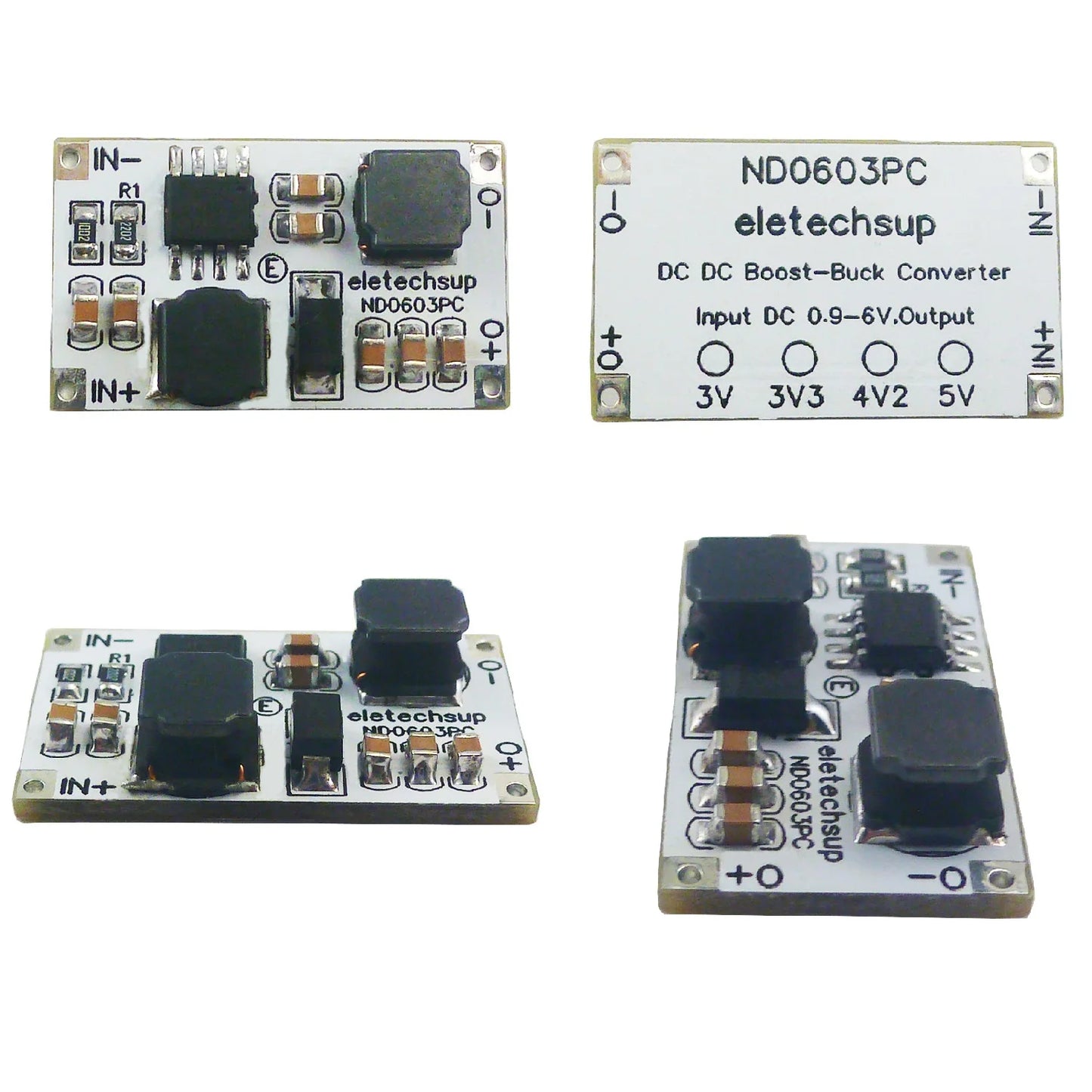 ND0603PC 2-in-1 Auto Buck-Boost Converter – 0.9-6V to 3V/3.3V/4.2V/5V Adjustable DC-DC Voltage Regulator for Li-ion LiFePO4 NiMH