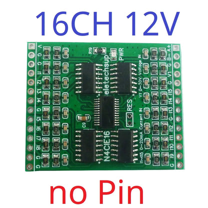 N4CIE16 16CH Remote IO Core Board – 15x 4-20mA Current & 1x 0-30V Voltage Input Modbus RTU RS485 2.54mm Pin ADC Module for PLC SCADA