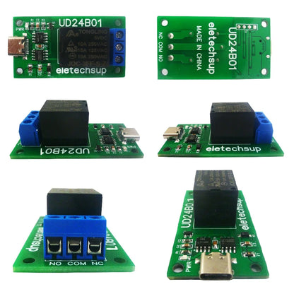 N229E01 1CH USB/TTL232 Relay Module – DC 5V/12V UART Serial Port Switch with Type-C for Arduino MEGA Raspberry Pi PC Control