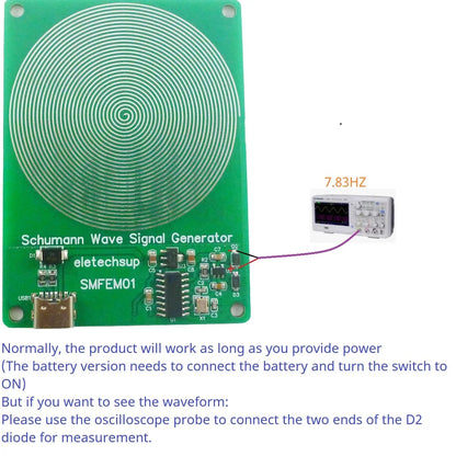 SMFEM01 Mini Schumann Resonance Generator – 7.83Hz Pure Sine Wave Portable Earth Frequency Booster for Sleep Aid Meditation & Relaxation