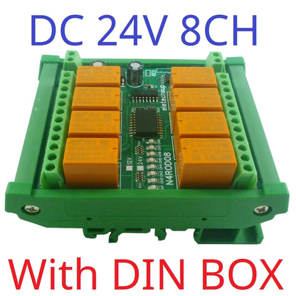 N4ROD08 8CH Modbus RTU RS485 Relay Module – 3A Multifunction DIN Rail Controller with 8 Commands for PLC HMI Smart Home