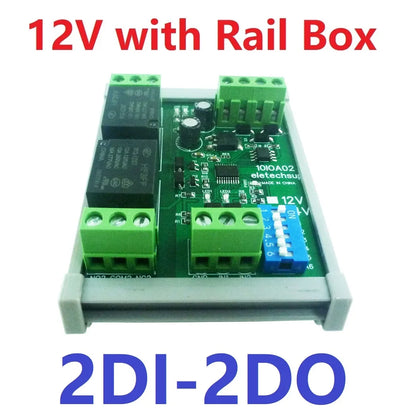 12CH Modbus RTU Relay Module – RS485 10A Digital Output Board with Opto-Isolated Inputs DIN Rail for PLC Industrial Automation