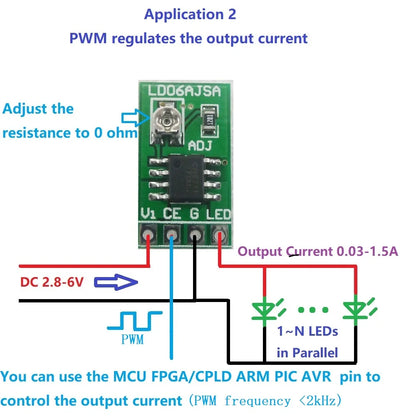 3-Pack LD06AJSA PWM Constant Current LED Driver Module – DC 3–6V Adjustable Brightness for Arduino