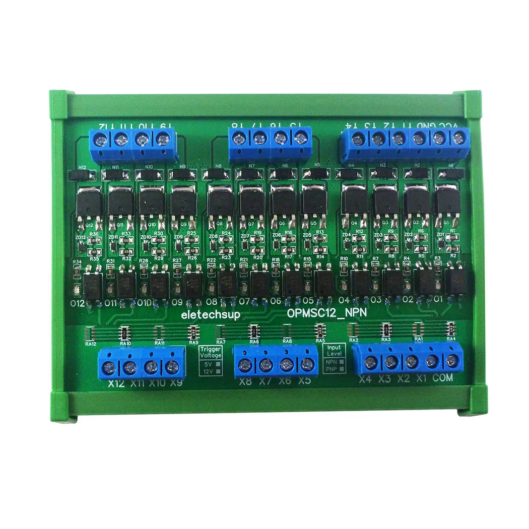 4-16CH 5A PLC Signal Amplifier Board – DC 3.3-24V NPN/PNP Logic Level Converter with Opto-Isolation & MOS Output for Industrial Automation
