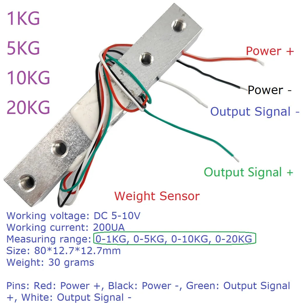 WG18A02 HX711 RS485 Modbus RTU Weight Sensor Module – 24-bit ADC Electronic Scale Board with 5V/12V Input for PLC SCADA