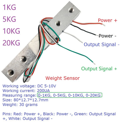 WG18A02 HX711 RS485 Modbus RTU Weight Sensor Module – 24-bit ADC Electronic Scale Board with 5V/12V Input for PLC SCADA