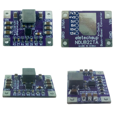 NDUB22TA 3A Buck-Boost Converter – DC 3-23V to 3.3V/5V/12V Adjustable Step-Up Down Voltage Regulator with 93% Efficiency for Solar Battery ESP32