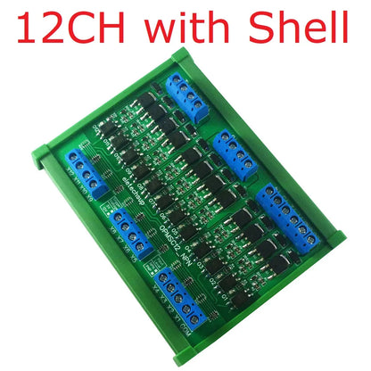 4-16CH 5A PLC Signal Amplifier Board – DC 3.3-24V NPN/PNP Logic Level Converter with Opto-Isolation & MOS Output for Industrial Automation