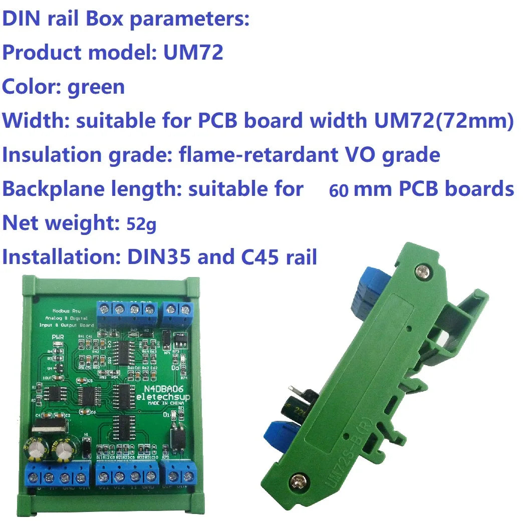 N4DBA06 8CH Signal Generator & Detector – 4-20mA/0-10V ADC DAC Converter with RS485 Modbus RTU IO Module for PLC