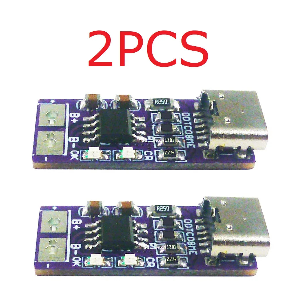 USB-C PD QC FCP 5V to 4.2V 1A Li-ion Li-Po Battery Charger Module for 3.7V 18650 Cells