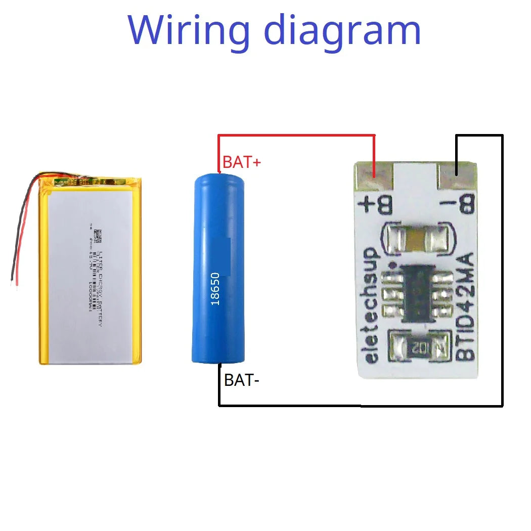 BTID42MA  Mini 1S Li-ion Battery Power Indicator Module – 3.7V/4.2V LED Voltage Display for 18650 26650 4680 Charge Discharge Monitor