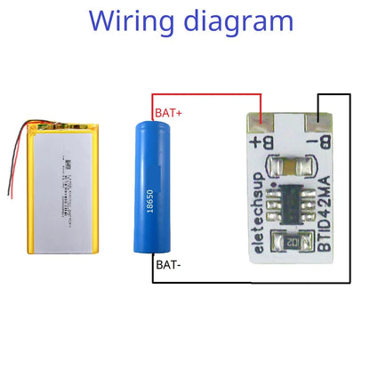 BTID42MA  Mini 1S Li-ion Battery Power Indicator Module – 3.7V/4.2V LED Voltage Display for 18650 26650 4680 Charge Discharge Monitor