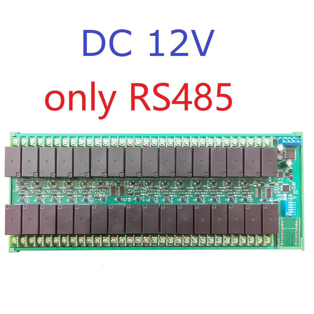 R4D5E32 32-Channel 20A High-Current Relay Module, DC 12V/24V, Ethernet and RS485 Modbus TCP/RTU for Automation Control