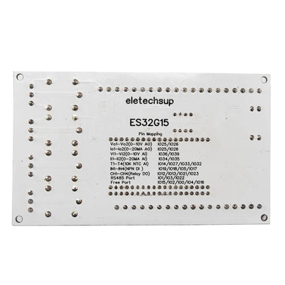 ES32G15 WiFi RS485 Remote I/O Control Baseboard for ESP32-DevKitC with NTC, AI/AO and DI/DO for Arduino and PLC Automation