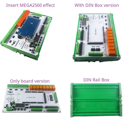 DNMEB50 16AI 16DI 16DO RS485 Modbus I/O and Relay Expansion Board, Compatible with Arduino MEGA 2560 and PLC Control