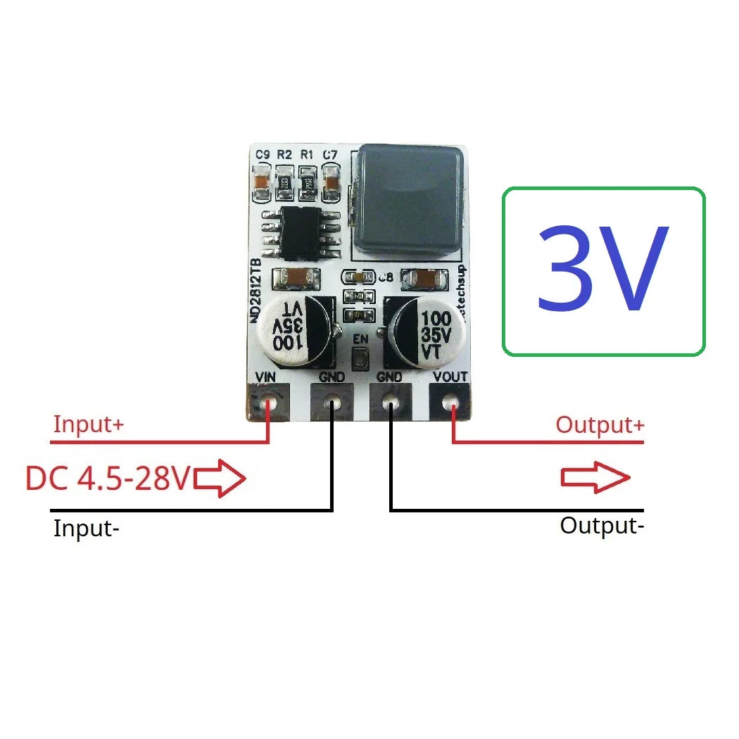 ND2812TB 5A Synchronous Buck Converter – DC 5-30V to 3.3V/5V/12V Adjustable Step-Down Regulator with 94% Efficiency for Motor LED E-Bike