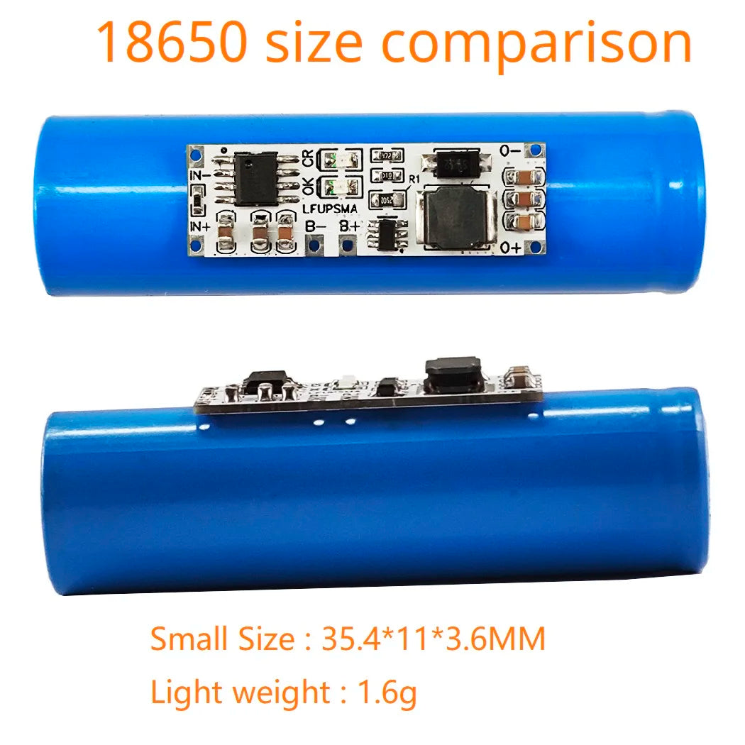 LFUPSMA 2-in-1 LiFePO4 UPS Module – 3.2V to 5V/9V/12V Boost Converter with Battery Charger for Arduino ESP32 ESP8266 WiFi IoT