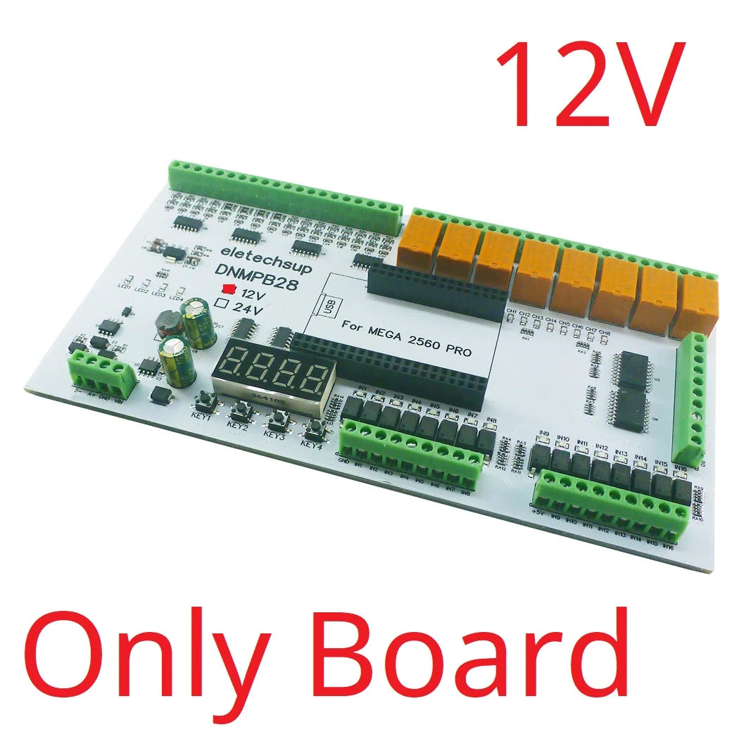 DNMPB28 16AI-16DI-16DO Relay Board for Arduino MEGA2560 Pro – 4-20mA/0-10V Analog Input RS485 Modbus MOS Relay IO Expansion