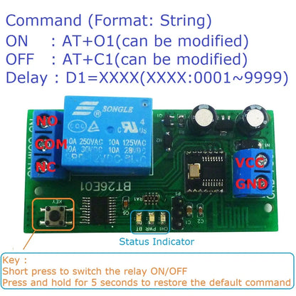 BT26E01 DC 12V Bluetooth BLE Relay Module – iOS Android Wireless Switch Board with 2.4G RF Remote Control for Smart Home IoT
