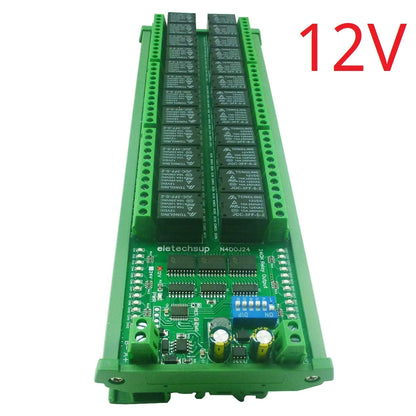 N4DOJ24 24CH RS485 Relay Module – 10A Modbus RTU with ON/OFF Momentary Delay Latch for PLC IO Expansion Smart Home DIY
