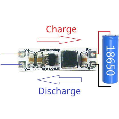 ND1A21MB Mini 5V UPS Board – In-Out Shared Port Bidirectional Li-ion Battery Charge/Discharge for Arduino ESP32 Pi ESP8266