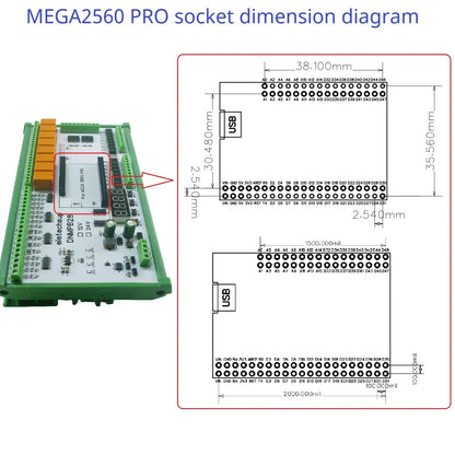 DNMPB28 16AI-16DI-16DO Relay Board for Arduino MEGA2560 Pro – 4-20mA/0-10V Analog Input RS485 Modbus MOS Relay IO Expansion