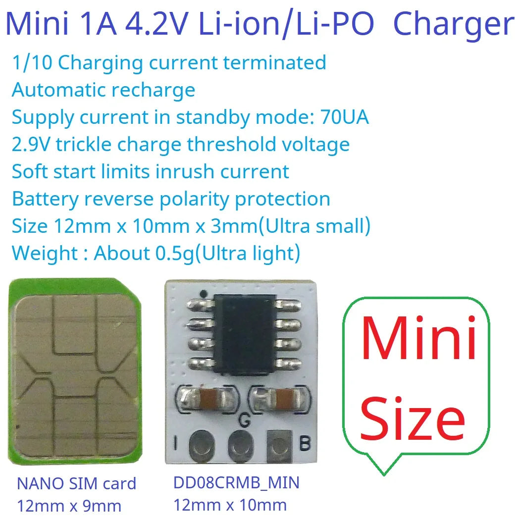 DD08CRMB Portable Mini Lithium Battery Charger Module – BMS 18650/21700/4680 Charging Board with Automatic Recharge & Overcharge Protection for DIY Power Bank
