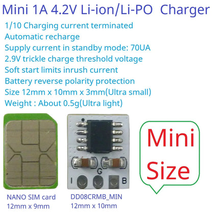 DD08CRMB Portable Mini Lithium Battery Charger Module – BMS 18650/21700/4680 Charging Board with Automatic Recharge & Overcharge Protection for DIY Power Bank