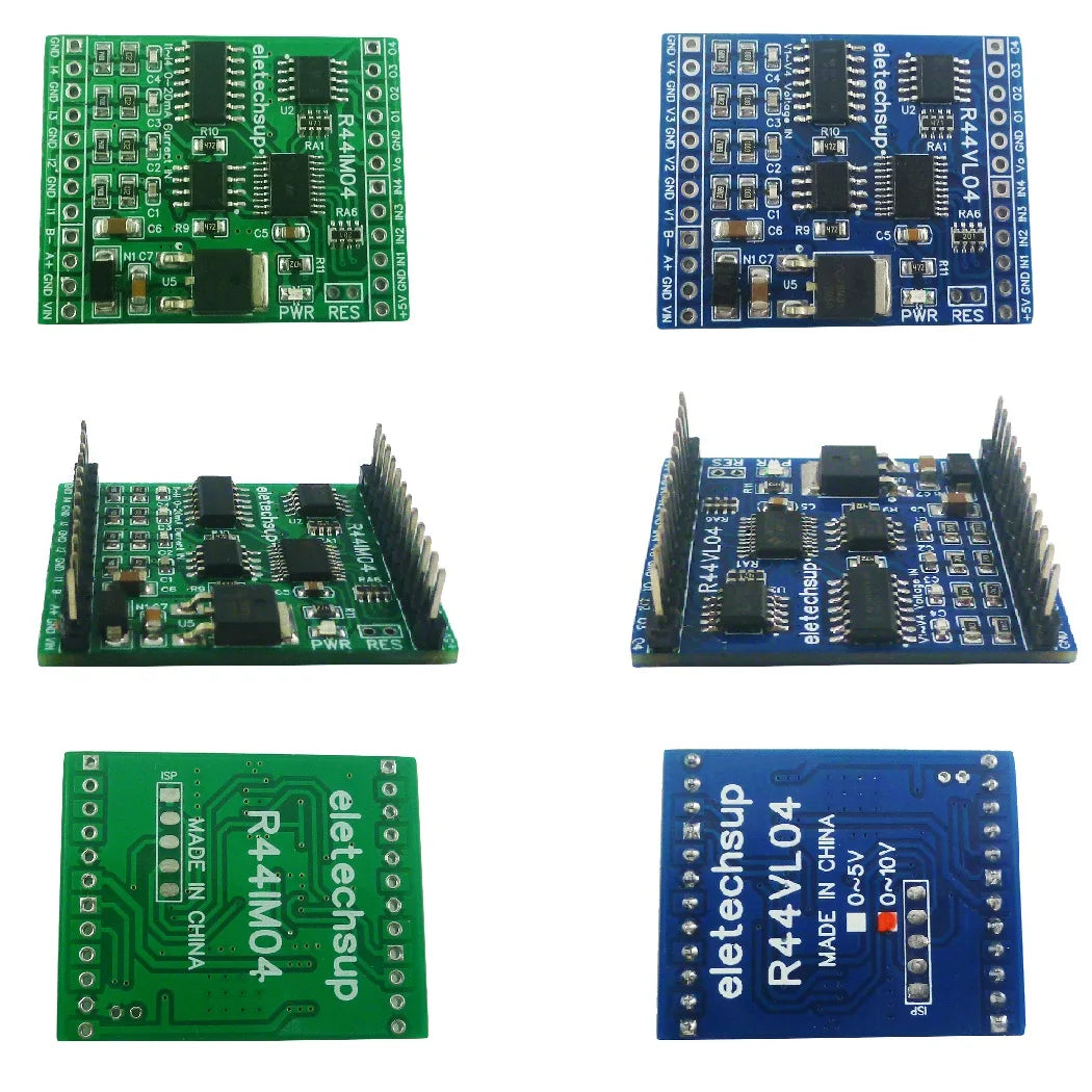 R44IM04/R44VL04 12CH RS485 Modbus RTU Mixed IO Module – 4AI 4DI 4DO Analog Digital Remote I/O Board for PLC Inverter Converter