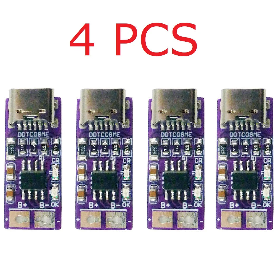 USB-C PD QC FCP 5V to 4.2V 1A Li-ion Li-Po Battery Charger Module for 3.7V 18650 Cells
