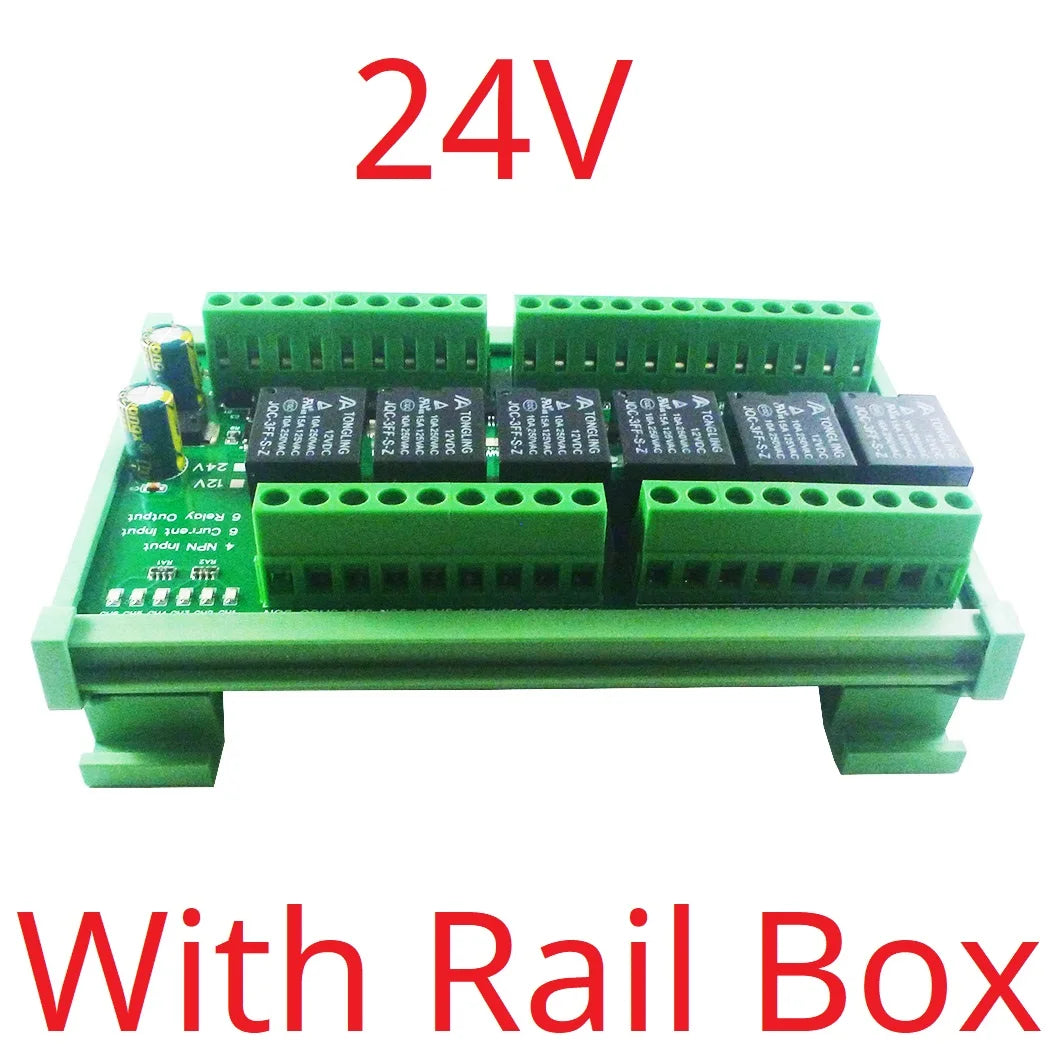 N4I6N06 6-Channel 4-20mA/0-20mA Analog Input Module 4CH NPN Isolated Switch Input 6CH 10A Relay Output DIN Rail PLC Expansion Bo