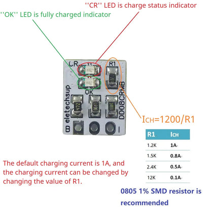 DD08CRMB Portable Mini Lithium Battery Charger Module – BMS 18650/21700/4680 Charging Board with Automatic Recharge & Overcharge Protection for DIY Power Bank