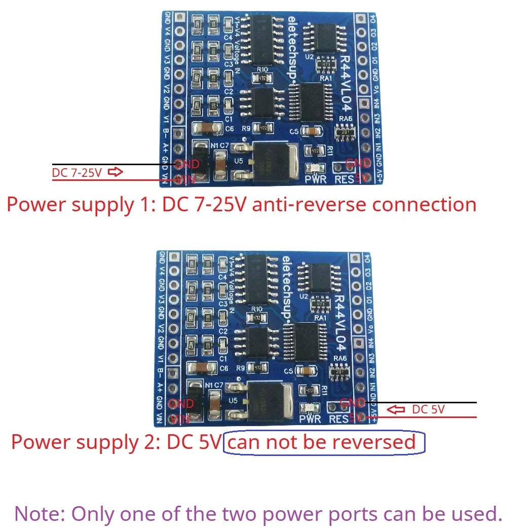 R44IM04/R44VL04 12CH RS485 Modbus RTU Mixed IO Module – 4AI 4DI 4DO Analog Digital Remote I/O Board for PLC Inverter Converter