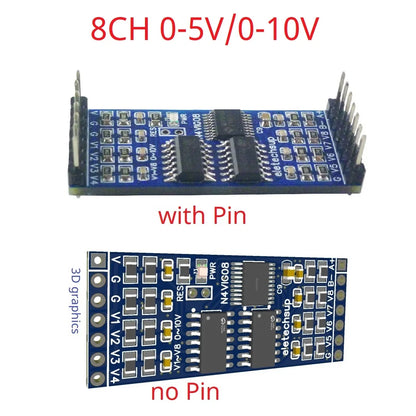 N4VIG08 8AI Multifunction Analog Input Module – 0-5V/0-10V/4-20mA to RS485 Modbus RTU ADC Collector with 2.54mm Pin Header for PLC SCADA