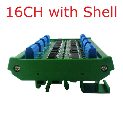 4-16CH 5A PLC Signal Amplifier Board – DC 3.3-24V NPN/PNP Logic Level Converter with Opto-Isolation & MOS Output for Industrial Automation