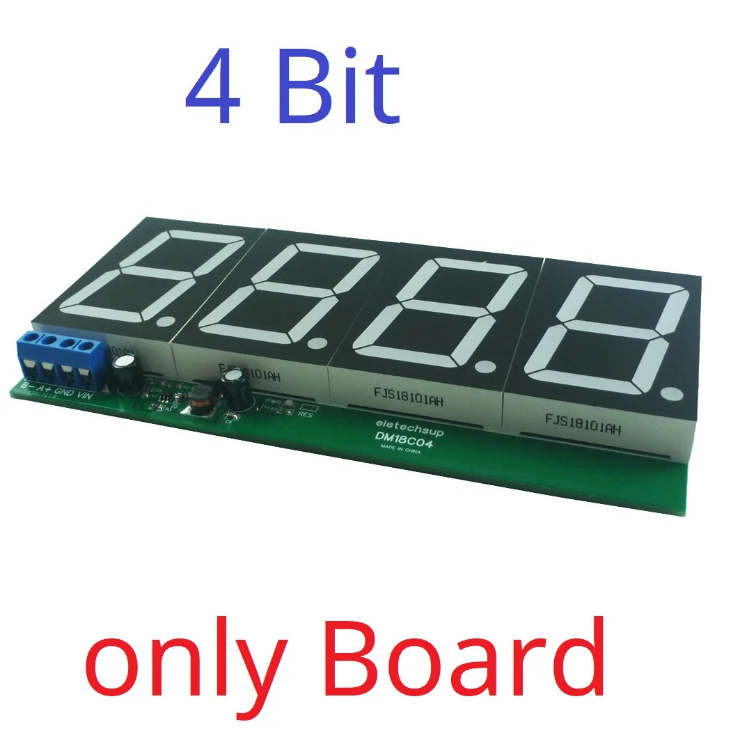 DM18A01 DM18B02 DM18C04 1.8 RS485 Modbus RTU LED Display Module – DC 12V/24V Digital Tube Panel Meter for PLC HMI Industrial Automation