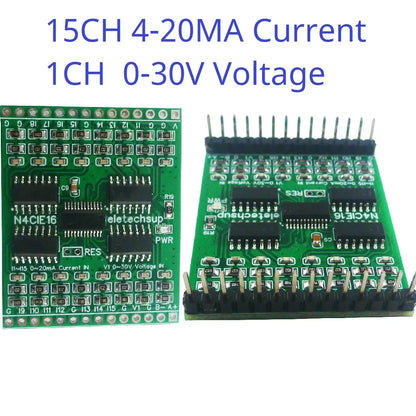 N4CI 8-24 Channel Industrial Analog Input Module – Modbus RTU 4-20mA/0-20mA/0-5V/0-10V Current Voltage Data Collector for PLC Sensor Monitoring