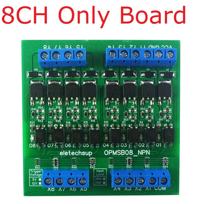 4-16CH 5A PLC Signal Amplifier Board – DC 3.3-24V NPN/PNP Logic Level Converter with Opto-Isolation & MOS Output for Industrial Automation