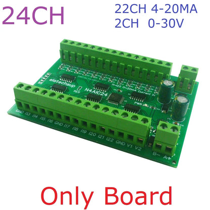 N4AIA08/N4AIB16/N4AIC24 8-24CH 4-20mA Current Transducer – RS485 Modbus RTU Analog Input Module with 12-bit ADC for PLC SCADA