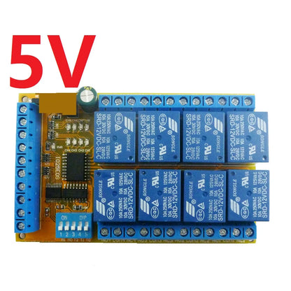 IO25E08 8CH Multifunction Relay Module – DC 5V/12V/24V Power Conditioner Sequencer with Interlock Latch Self-locking Momentary Modes