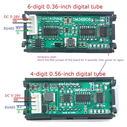 DM36B06/DM56A04 4-6 Bit RS485 Modbus RTU LED Display Module – 0.36/0.56 Inch Digital Tube with ASCII Characters for PLC SCADA