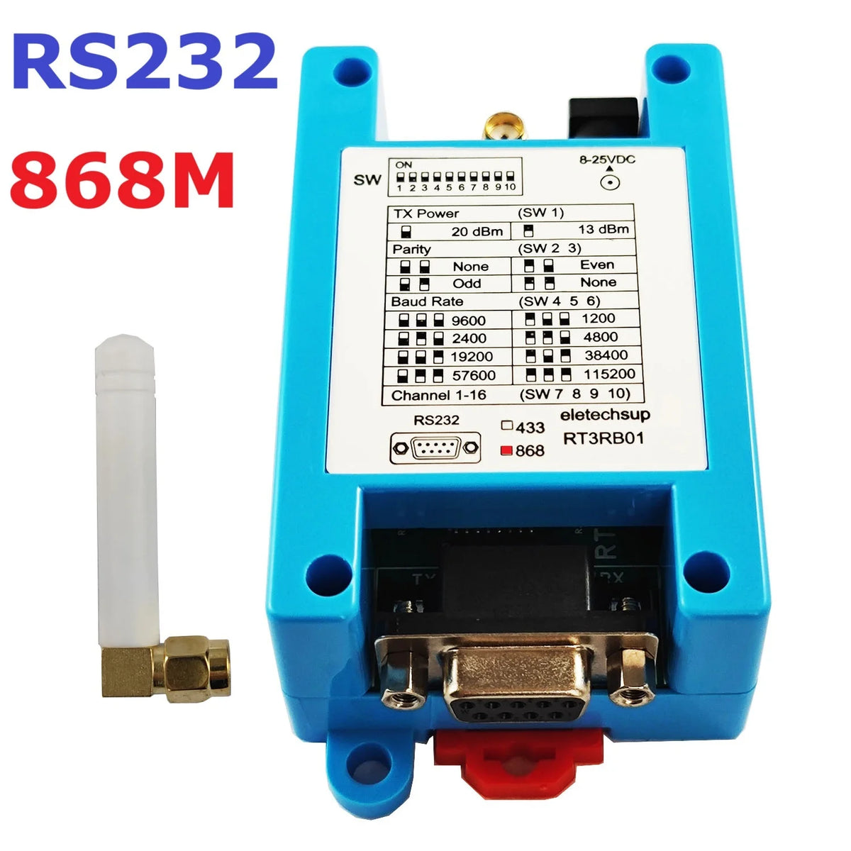 RT4RA01/RT3RB01 433/868MHz VHF/UHF Radio Modem – RS485 RS232 Wireless Data Transceiver for Solar Inverters & Smart Meters