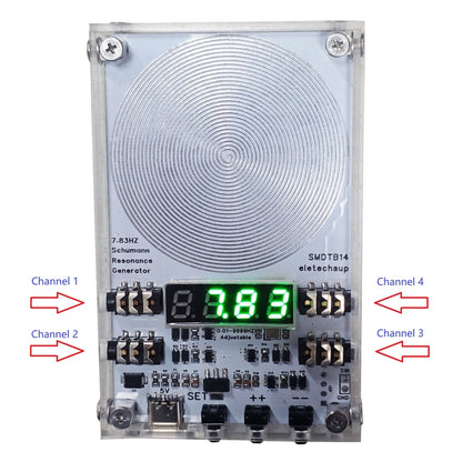 SMDTB14 4CH 7.83Hz Schumann Resonance Generator – 0.01-9999Hz Pure Sine Wave Frequency Signal Module with External Antenna for Sleep Aid Meditation