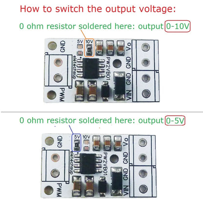 PW1VA01 1CH PWM to DAC Converter Module – 0-5V/0-10V Analog Voltage Output for Arduino UNO MEGA2560 PLC Raspberry Pi ESP32 NodeMCU
