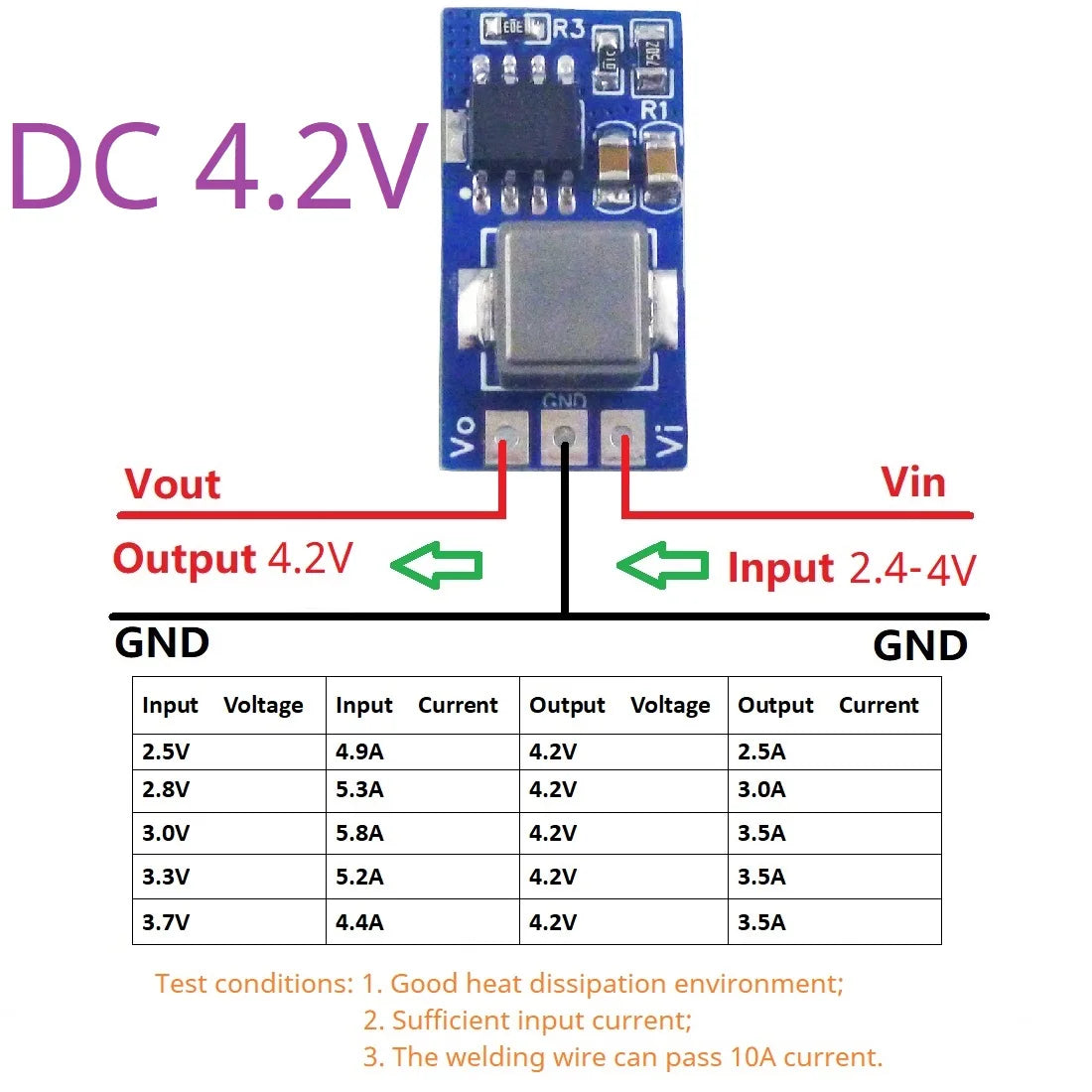 ND3A05SD 17W Synchronous Boost Converter – 2.4-4.5V to 5V/3.5A Step-Up DC-DC Module with 91% Efficiency for Arduino ESP32 Li-ion Battery