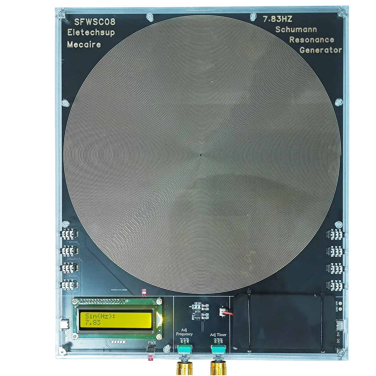 SFWSC08 8CH 250mm Schumann Resonance Generator – 25 Frequencies 7.83Hz Sleep Aid Device with 0.01-100000Hz Adjustable for Meditation Relaxation