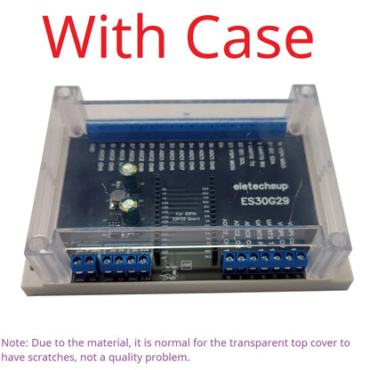 ES30G29 ESP32 DevKit DIN Rail Expansion Board with Transparent Cover and 5.0mm Terminal Blocks for Arduino, Wi-Fi, Bluetooth and IoT