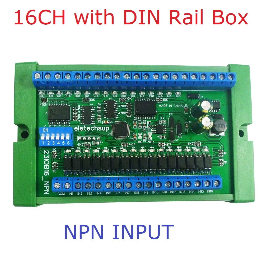 8/16/24/32/48CH Multifunction RS485 Remote IO Module – NPN/PNP DI-DO Expansion Board with DIN Rail & Modbus RTU for PLC Industrial Automation