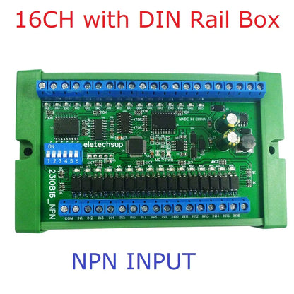 8/16/24/32/48CH Multifunction RS485 Remote IO Module – NPN/PNP DI-DO Expansion Board with DIN Rail & Modbus RTU for PLC Industrial Automation