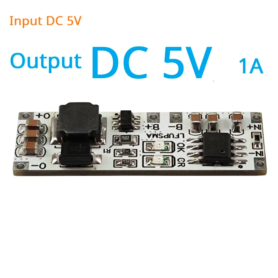 LFUPSMA 2-in-1 LiFePO4 UPS Module – 3.2V to 5V/9V/12V Boost Converter with Battery Charger for Arduino ESP32 ESP8266 WiFi IoT